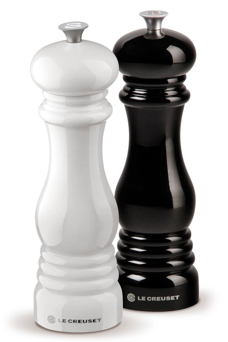 Salt & Pepper Mill Set, Main, color, BLACK AND WHITE