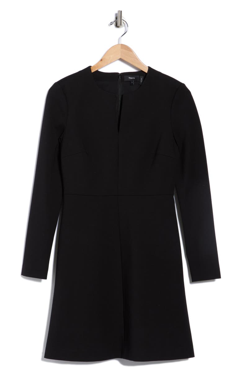 Theory Miyani Long Sleeve Dress, Alternate, color, Black