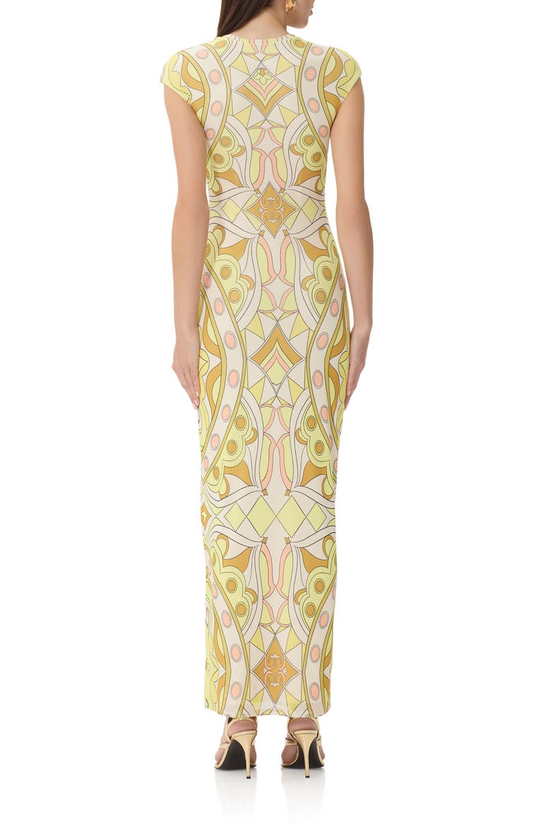 Cody Cap Sleeve Column Dress, Alternate, color, GEO SCARF