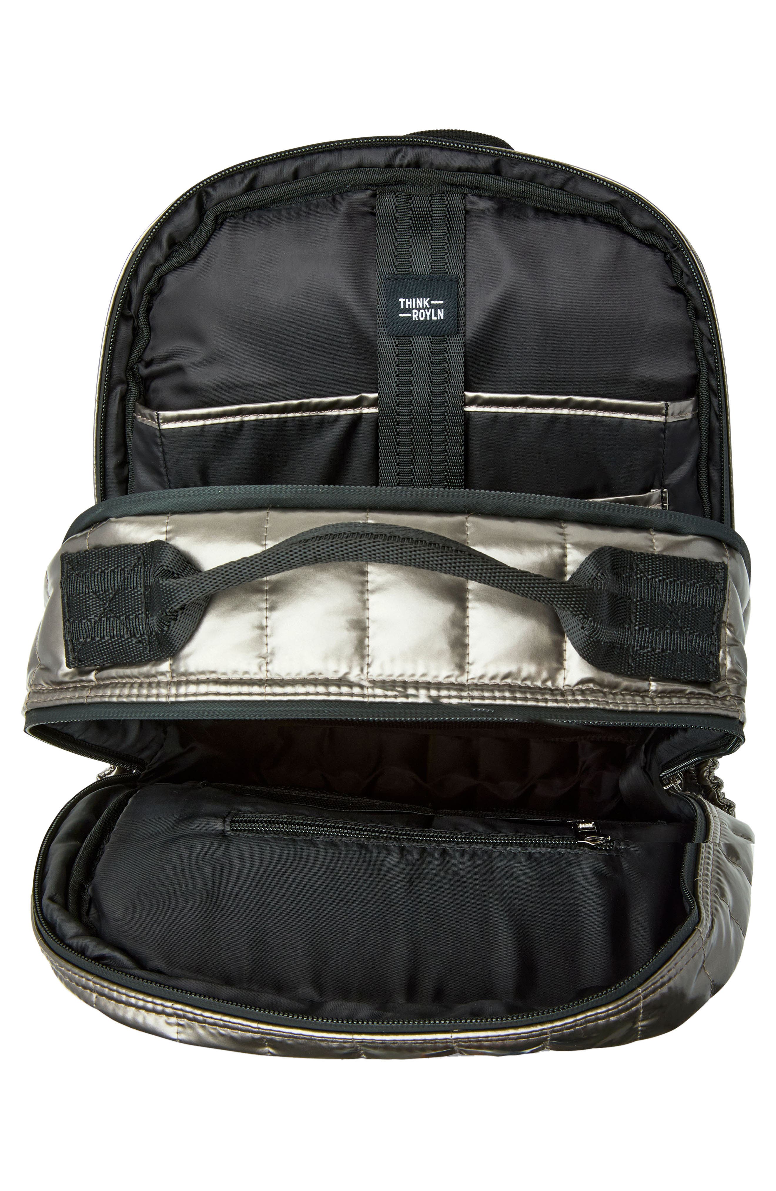 THINK ROYLN Headliner Quilted Backpack, Alternate, color, Steel Volterra