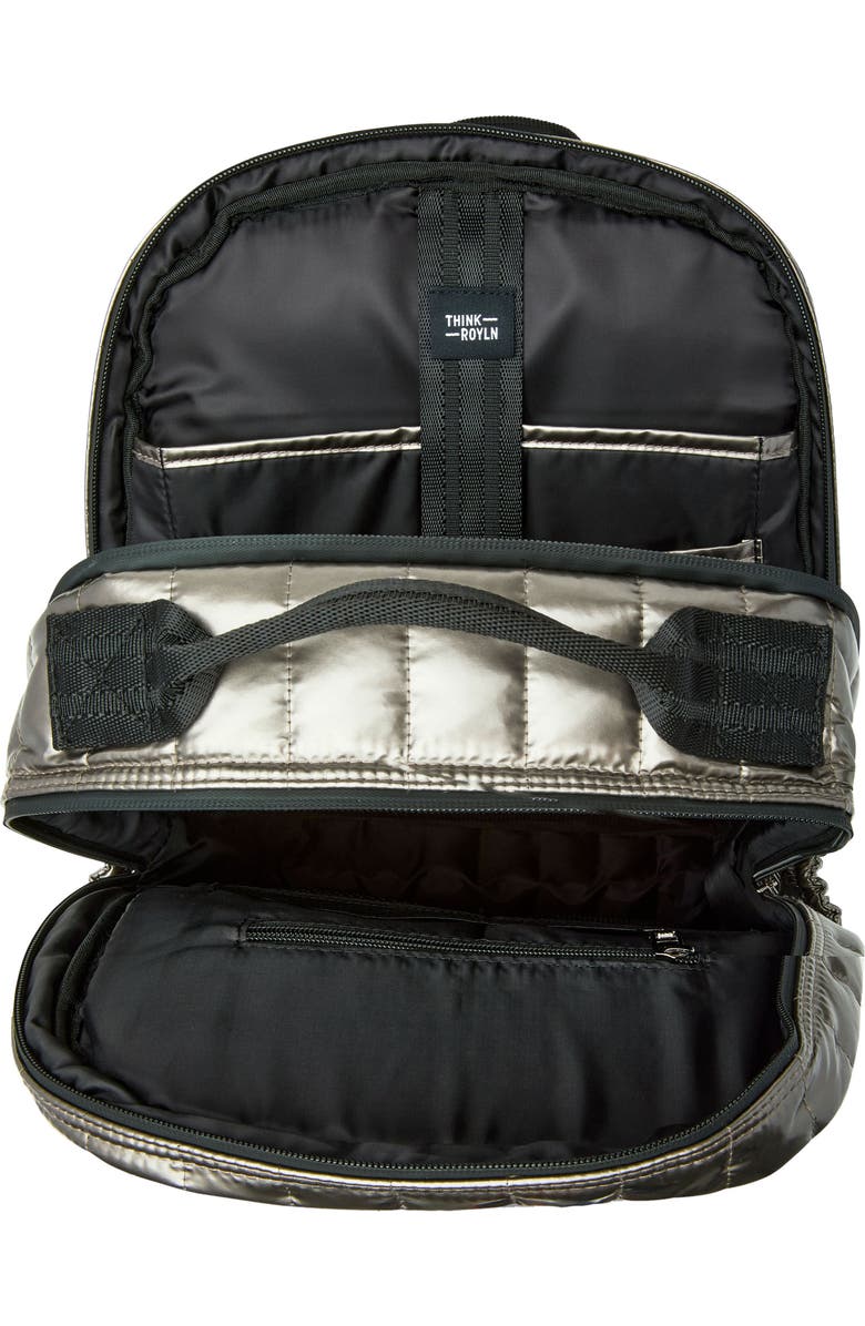 THINK ROYLN Headliner Quilted Backpack, Alternate, color, Steel Volterra