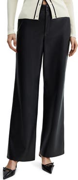 MANGO High Waist Faux Leather Pants