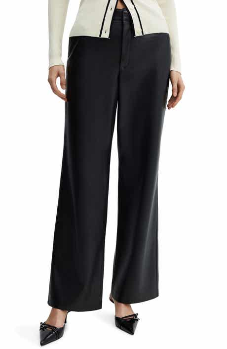 MANGO High Waist Faux Leather Pants