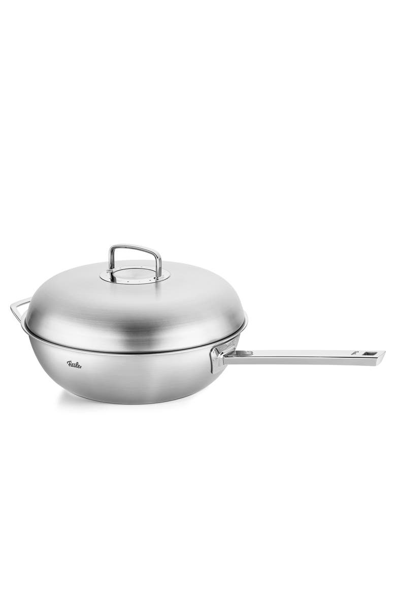 Fissler Original-Profi Collection Stainless Steel Multi Ply Wok with High Dome Metal Lid, Alternate, color, Stainless Steel