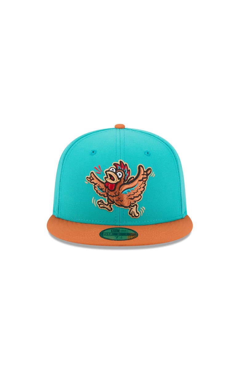 New Era Men's New Era Turquoise Winston-Salem Dash Theme Nights 59FIFTY Fitted Hat, Alternate, color, Turquoise