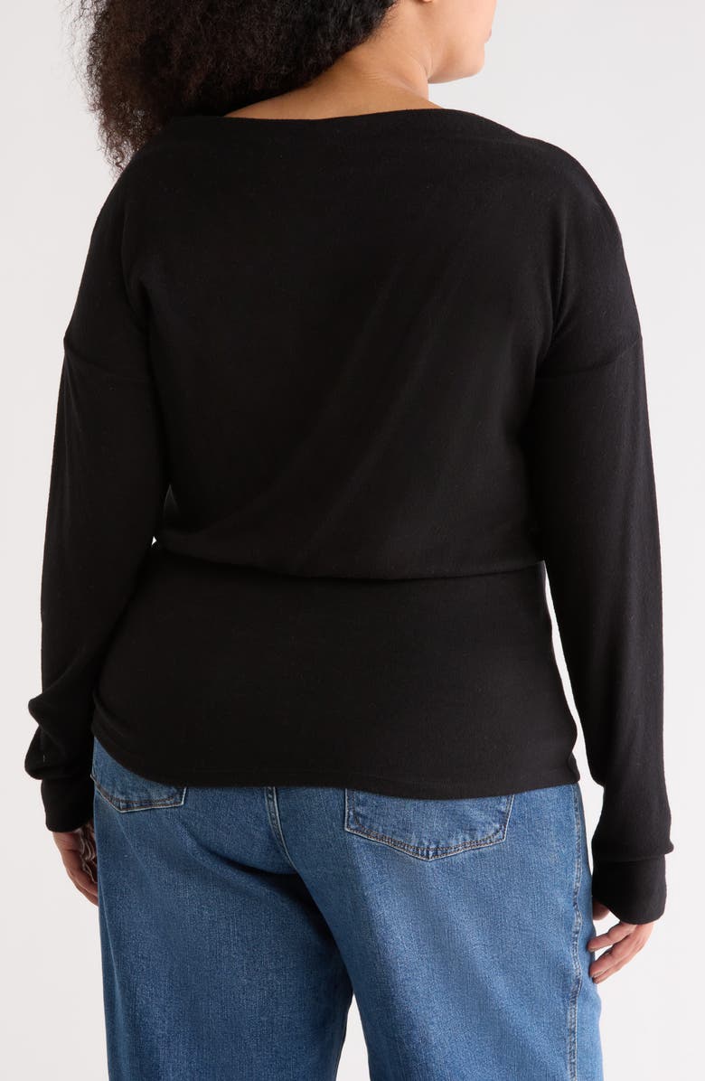 Renee C Banded Hem Top, Alternate, color, Black