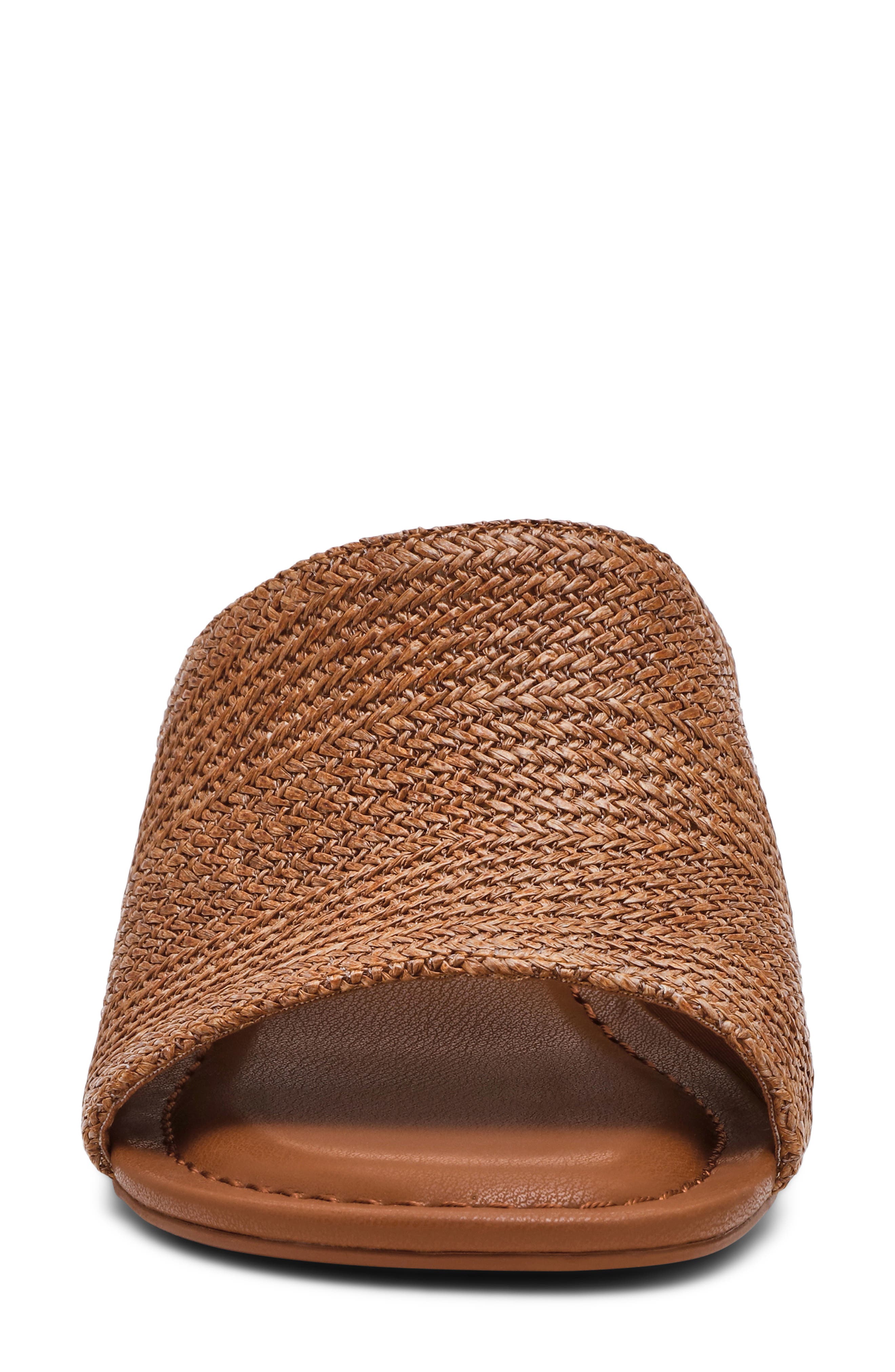 Anne Klein Charisma Wedge Slide Sandal, Alternate, color, Brown Raffia