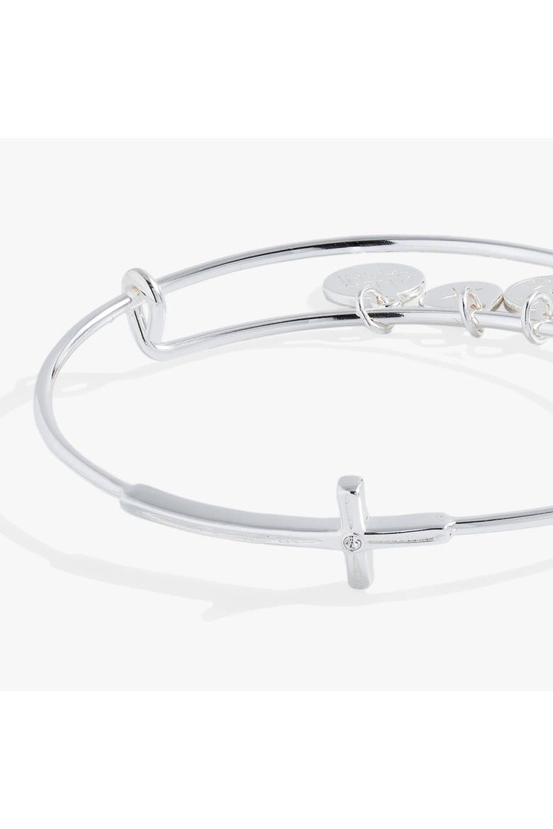 Cross Inline Bangle, Alternate, color, Silver