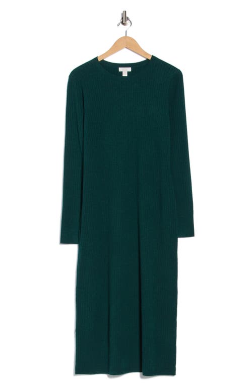 Nordstrom Rack Ribbed Long Sleeve Sweater Dress In Green