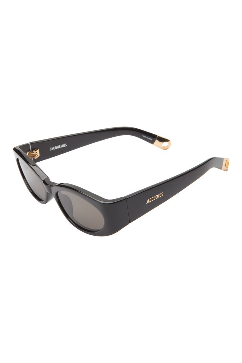 Les Lunettes Oval Sunglasses, Alternate, color, Z/DNUBLACK/ YELLOW GOLD/ GREY