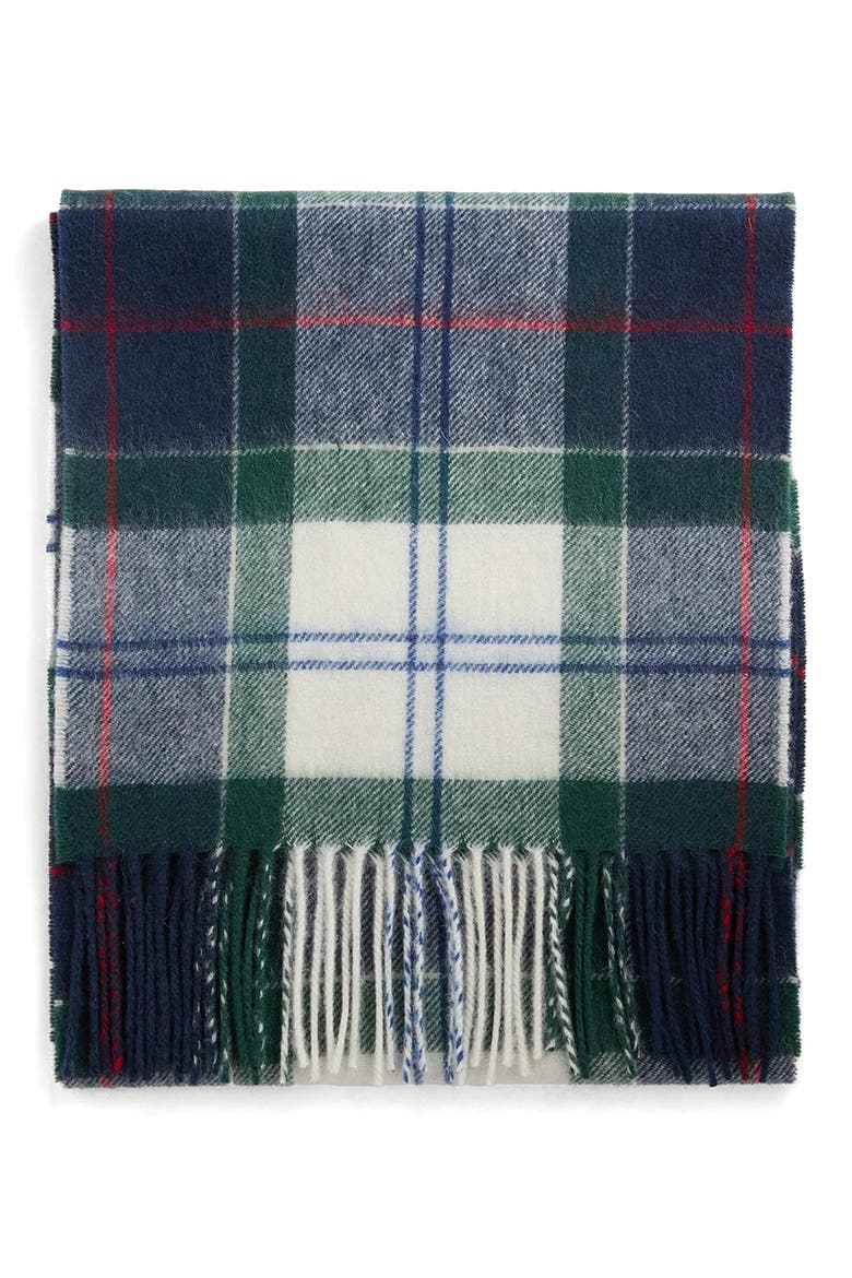 Tartan Lambswool & Cashmere Scarf, Alternate, color, LT EVERGREEN TARTAN
