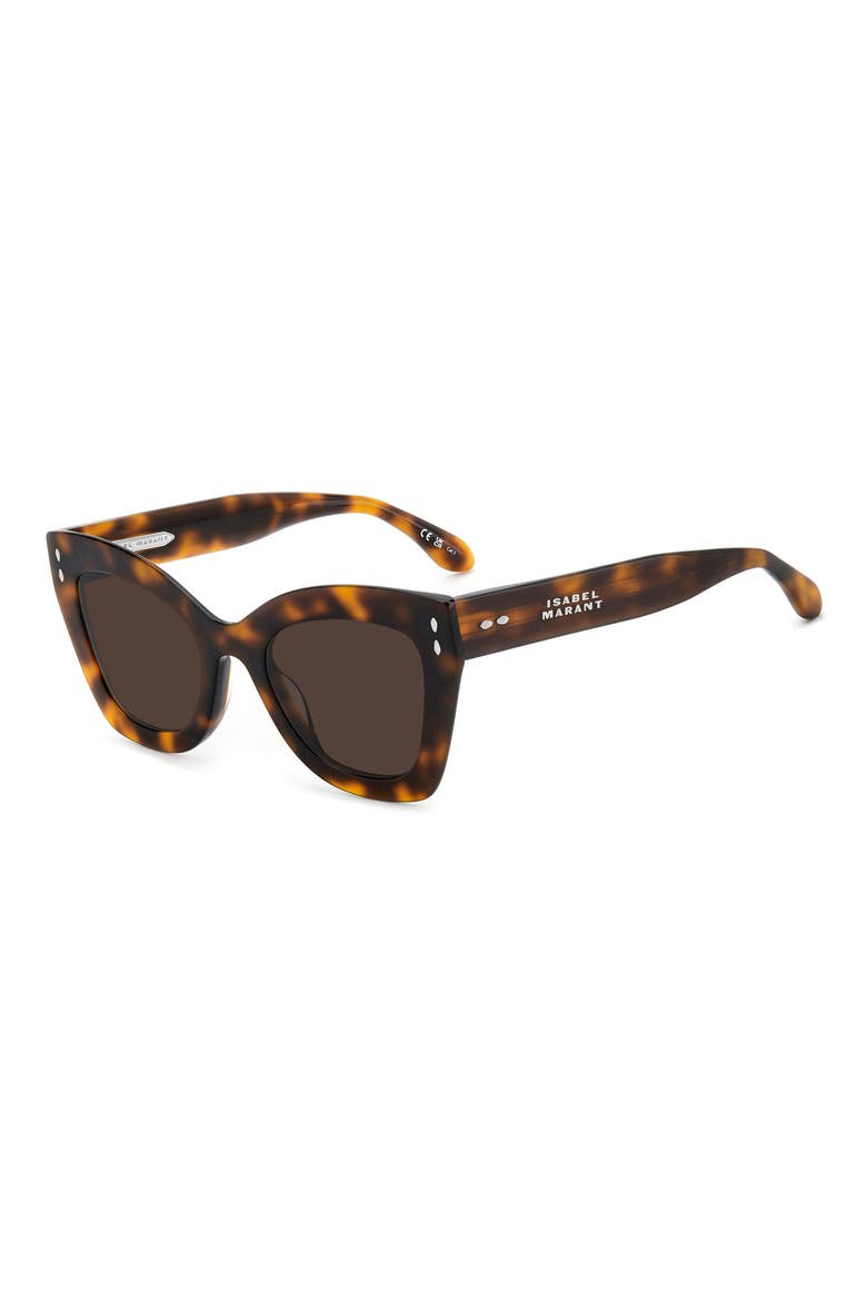 51mm Cat Eye Sunglasses, Alternate, color, BROWN HAVANA/ BROWN