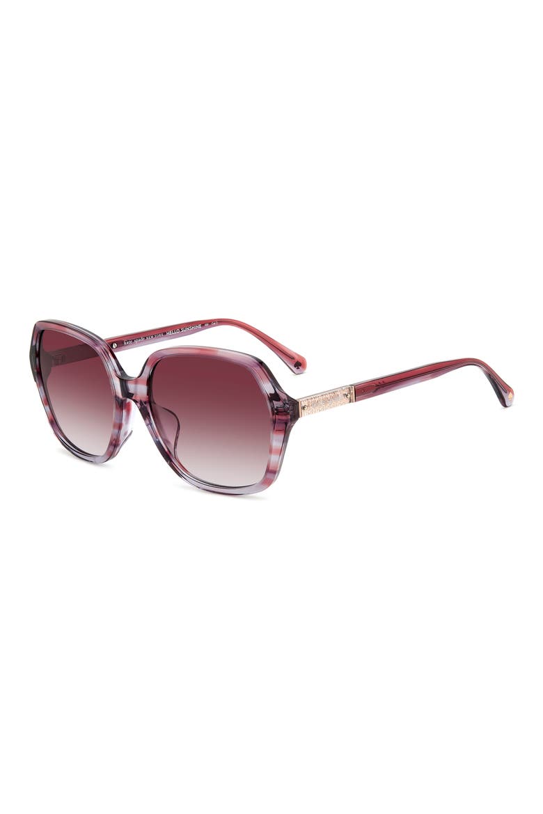 57mm ellery butterfly sunglasses, Alternate, color, PINK HORN