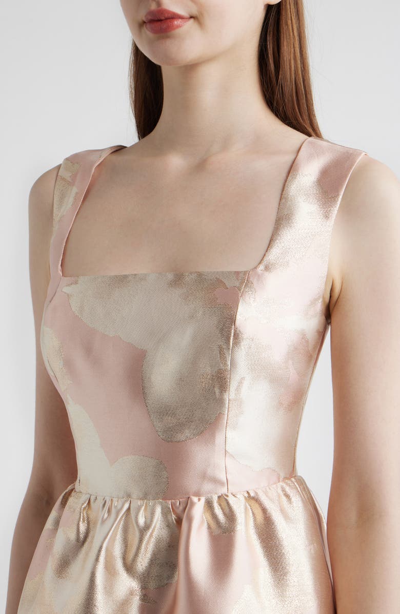 Anne Klein Metallic Floral Print Party Dress, Alternate, color, Blossom Multi