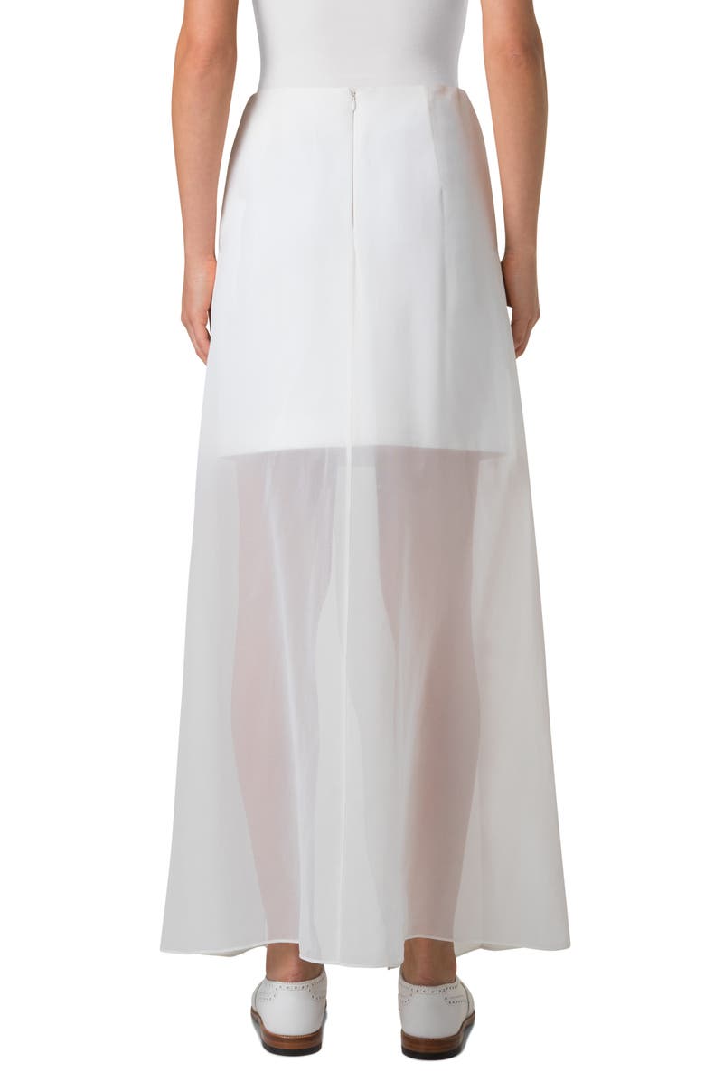 Akris Layered Mixed Media Skirt, Alternate, color, Ecru