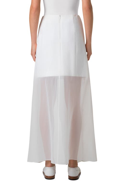 Akris Layered Mixed Media Skirt In Ecru