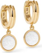 Astley Clarke Gold Stilla Mother of Pearl Huggie Earrings