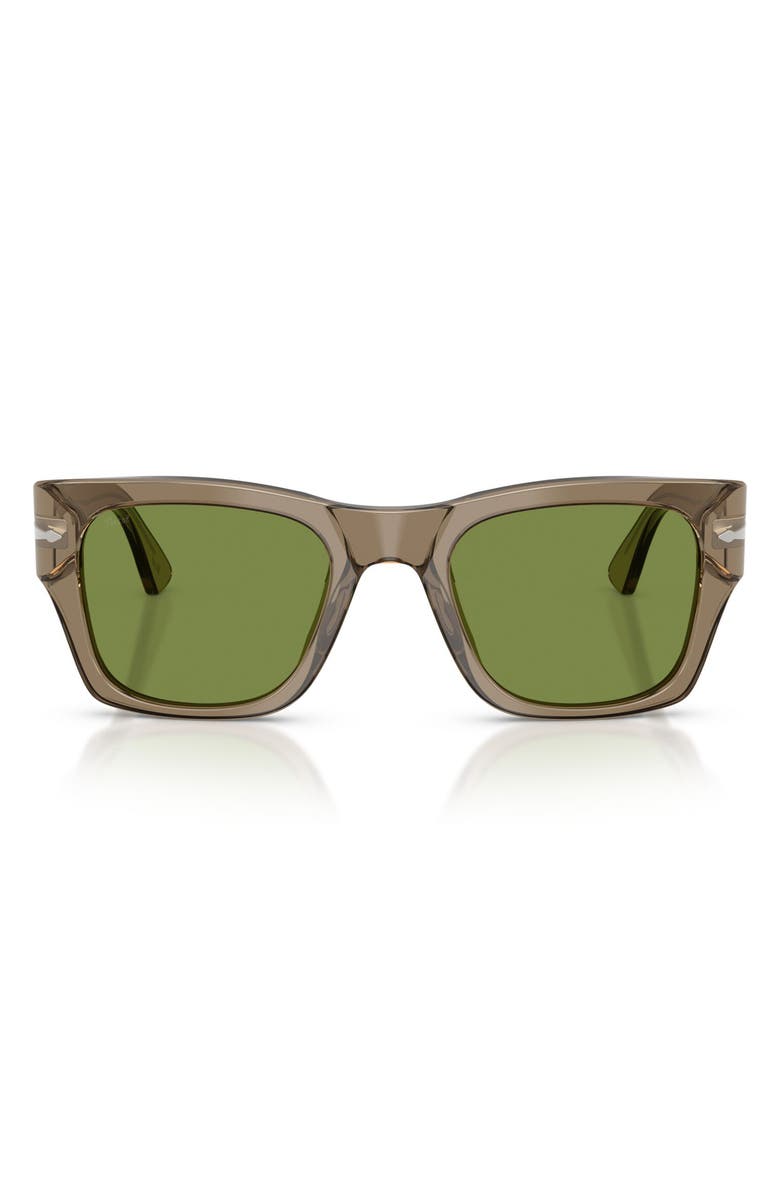 Persol 54mm Square Sunglasses, Main, color, Transparent Bown Heart / Green