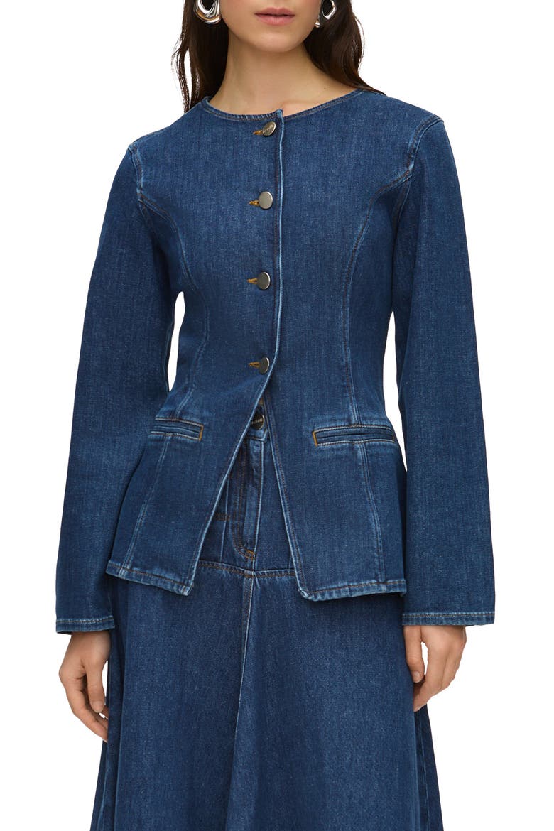 Daphne Denim Blazer, Main, color, OCEAN BLUE