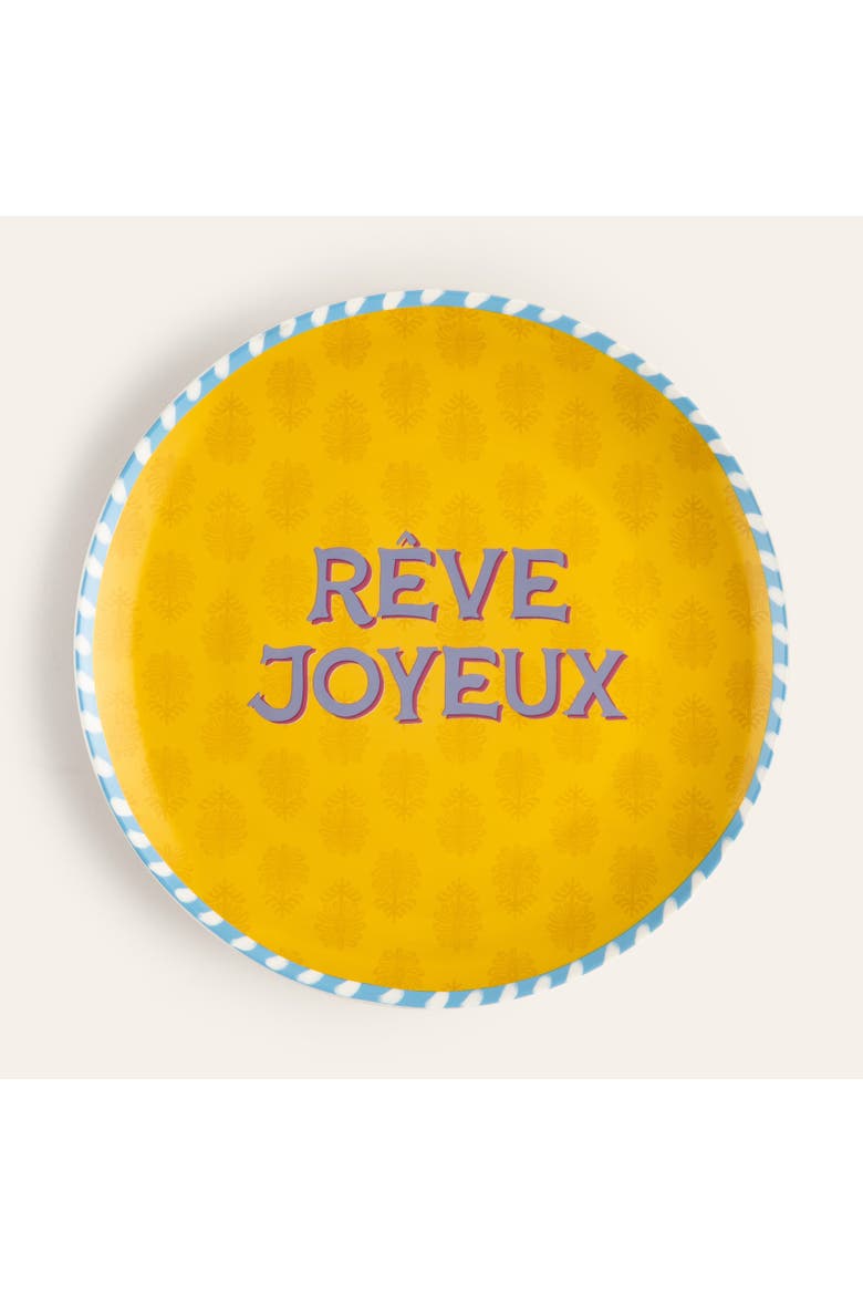 Luohu Porcelain Service Plate Artisan Ceramic, Main, color, Yellow