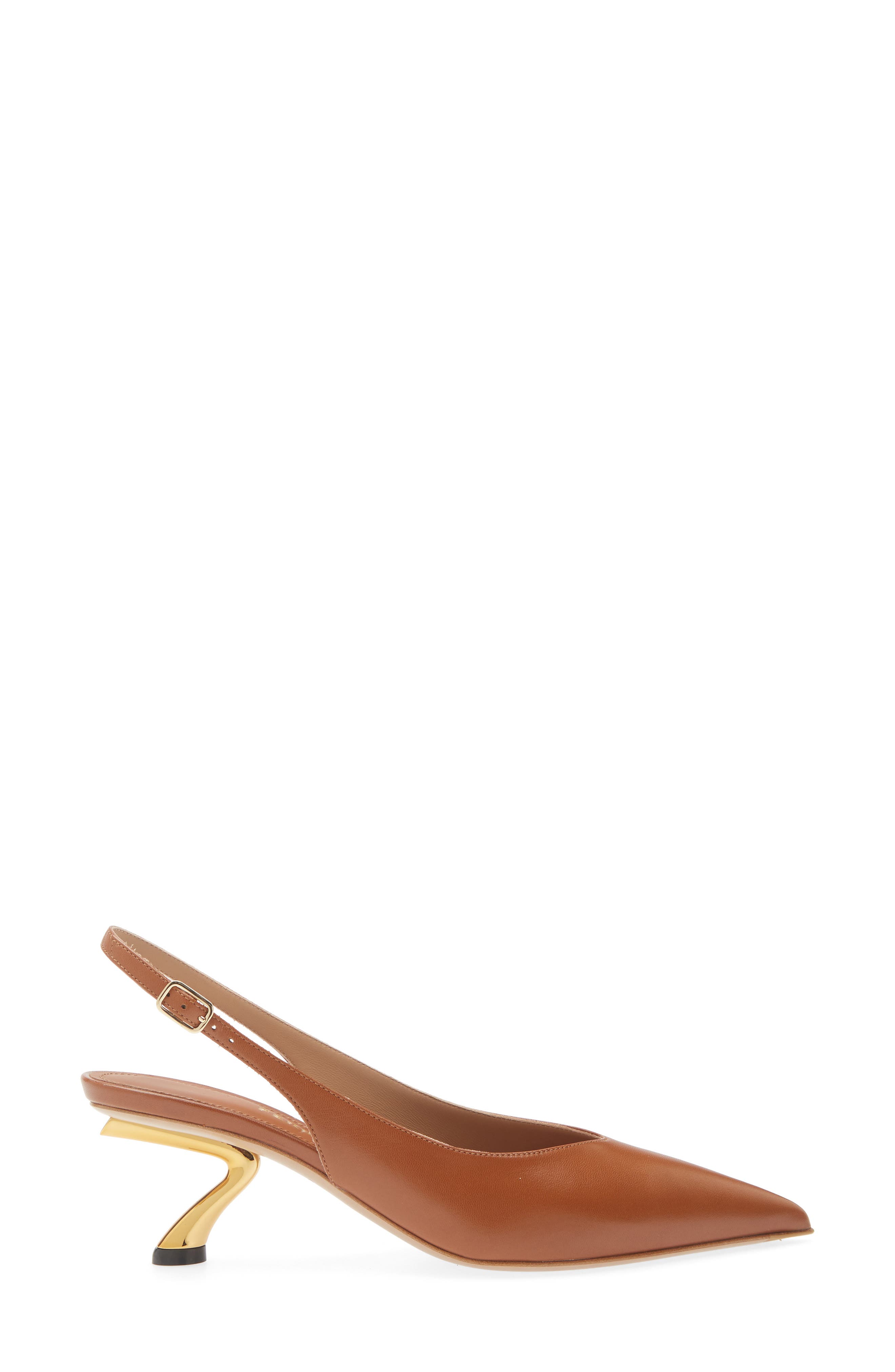 FERRAGAMO Cleya Slingback Kitten Heel Pointed Toe Pump, Alternate, color, Brown