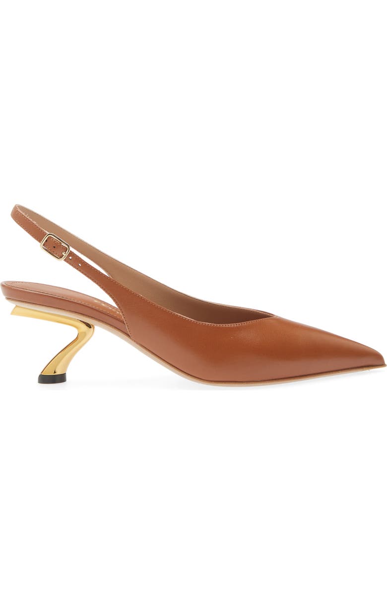 FERRAGAMO Cleya Slingback Kitten Heel Pointed Toe Pump, Alternate, color, Brown