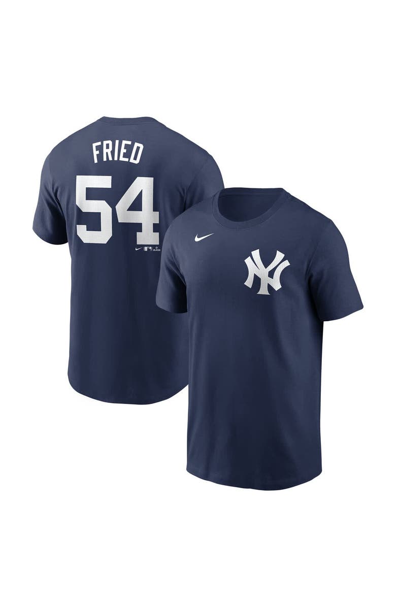 Nike Men
s Nike Max Fried Navy New York Yankees Fuse Name
Number T-Shirt, Main, color, Navy