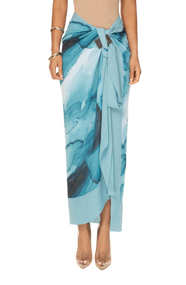 JLUXLABEL Marine Print Sarong, Main, color, 