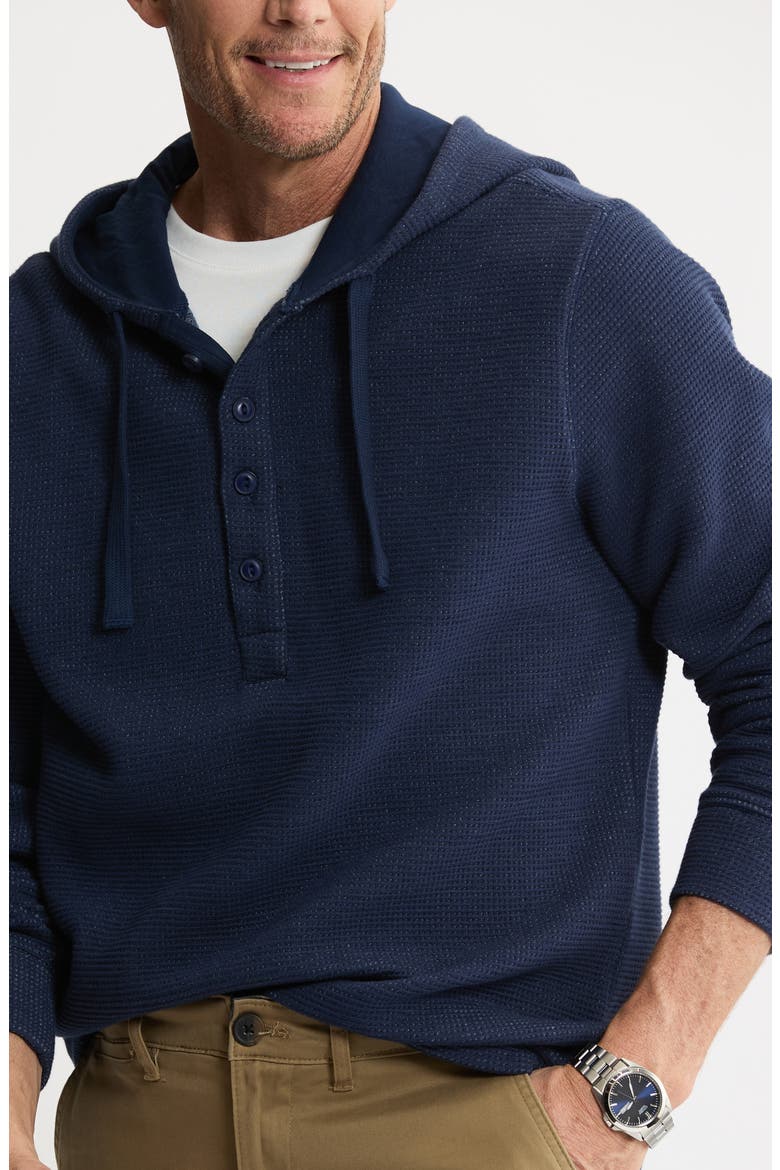 Textured Knit Hooded Pullover, Alternate, color, NAVY