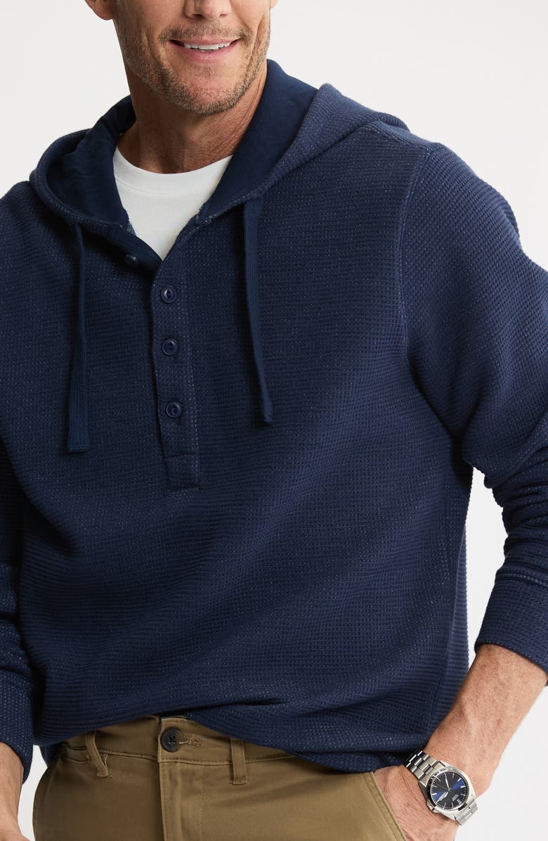 JACHS Textured Knit Hooded Pullover, Alternate, color, Navy
