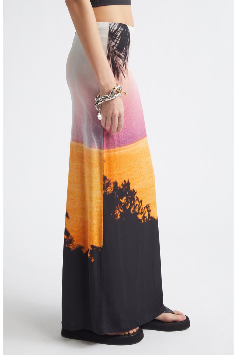 Thunderstorm Print Jersey Maxi Skirt, Alternate, color, BIG LIGHTENING ORANGE/ PI