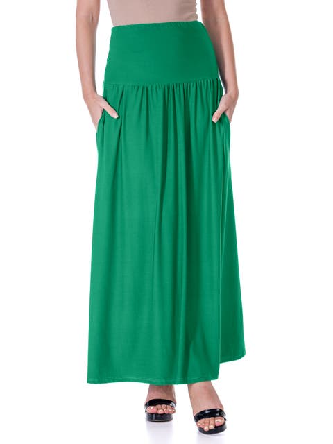 Foldover Maxi Skirt With Pockets