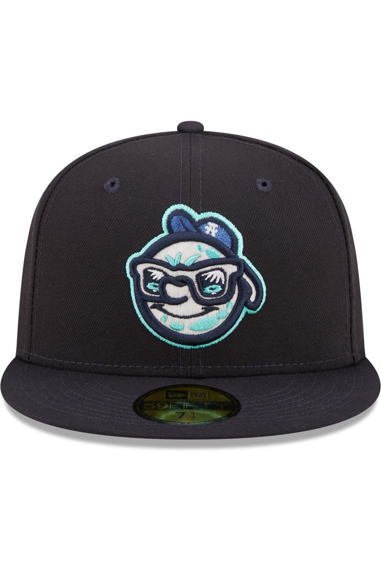 Men's New Era Navy Asheville Tourists Authentic Collection 59FIFTY Fitted Hat, Alternate, color, Navy