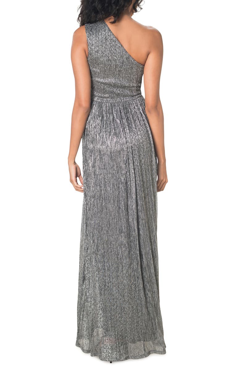 Dress the Population Kienna Shimmer Cutout Detail One-Shoulder Gown, Alternate, color, 