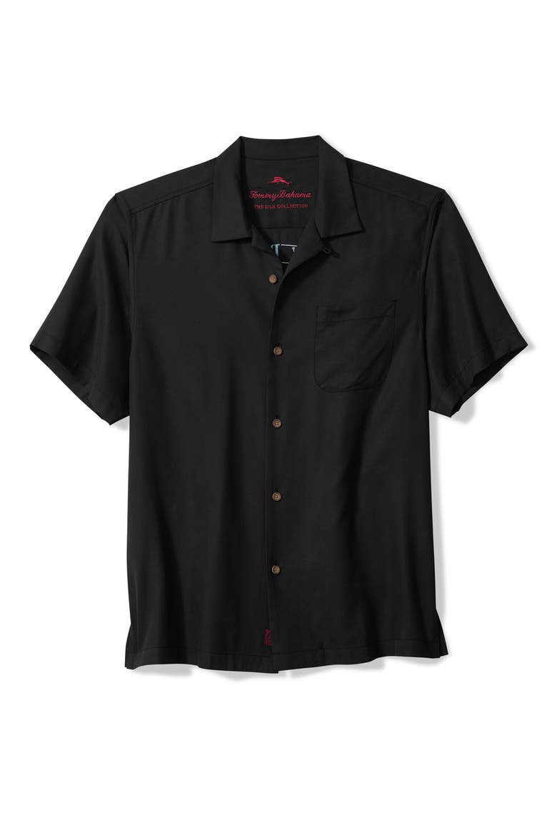 Sailor's Swirl Silk Camp Shirt, Alternate, color, MATTE BLACK