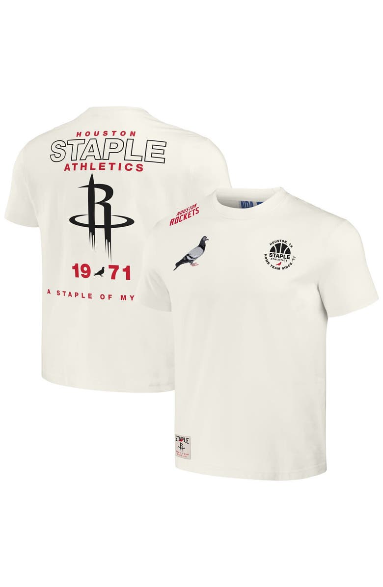 STAPLE Men's NBA x Staple Cream Houston Rockets Home Team T-Shirt, Main, color, 