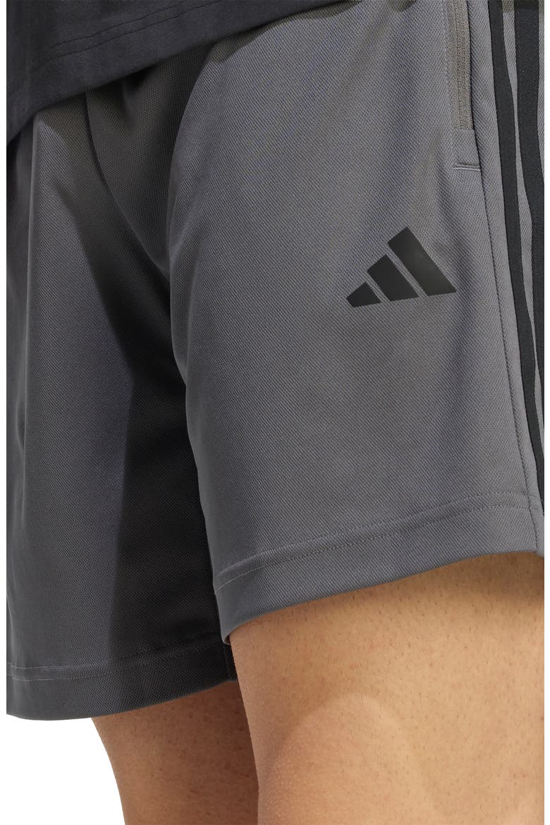 Essentials 3-Stripes Shorts, Alternate, color, GREY FIVE/ BLACK