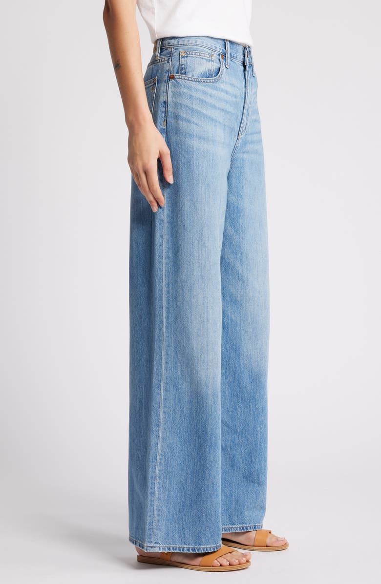 Madewell Super Wide Leg Jeans, Alternate, color, Lelani Wash