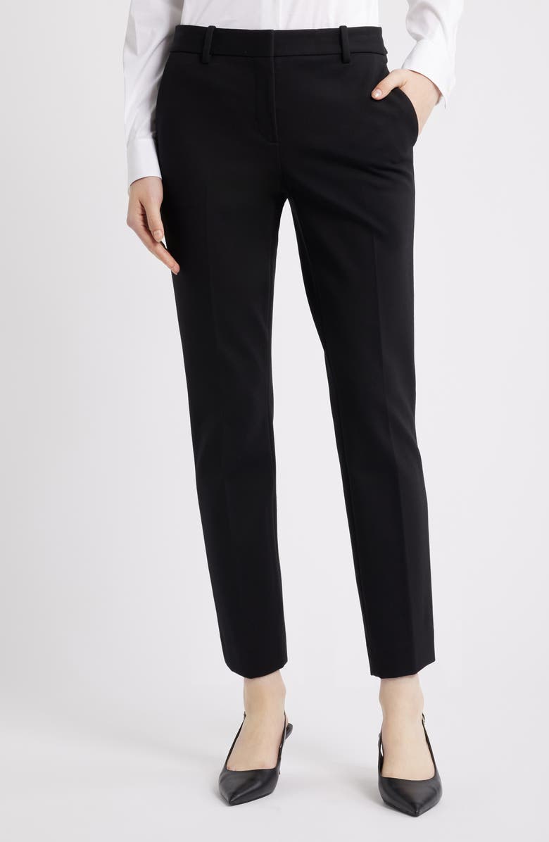 Theory Treeca Ponte Crop Pants, Main, color, Black
