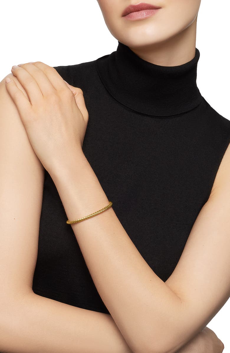 David Yurman Modern Cablespira<sup>®</sup> 18K Yellow Gold Bracelet, 4mm, Alternate, color, Gold