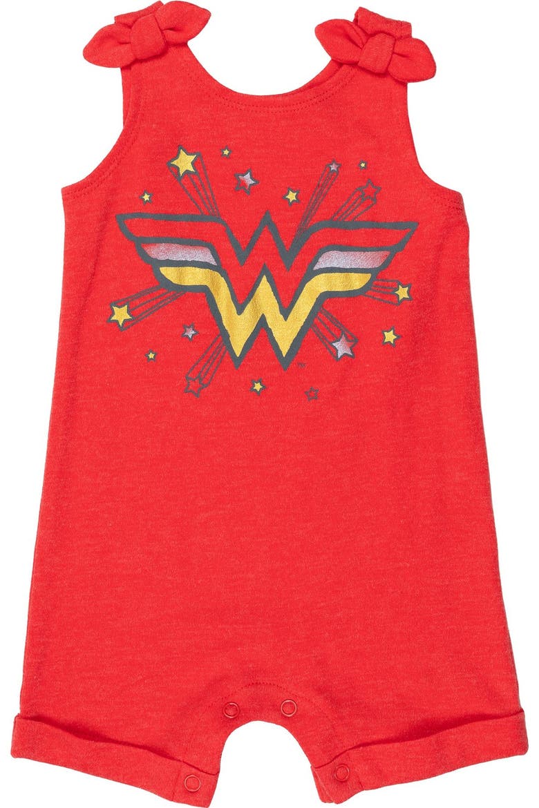 Justice League Wonder Woman Sleeveless Romper and Headband Set, Alternate, color, Wonder Woman Red