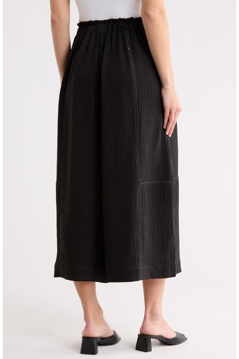 Top Stitch Gaucho Pants, Alternate, color, BLACK