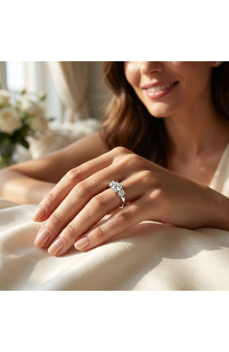 Bliss Diamond 1/4 Ct Three Stone Lab Grown Diamond Engagement Ring 10k Gold, Alternate, color, 10K White Gold