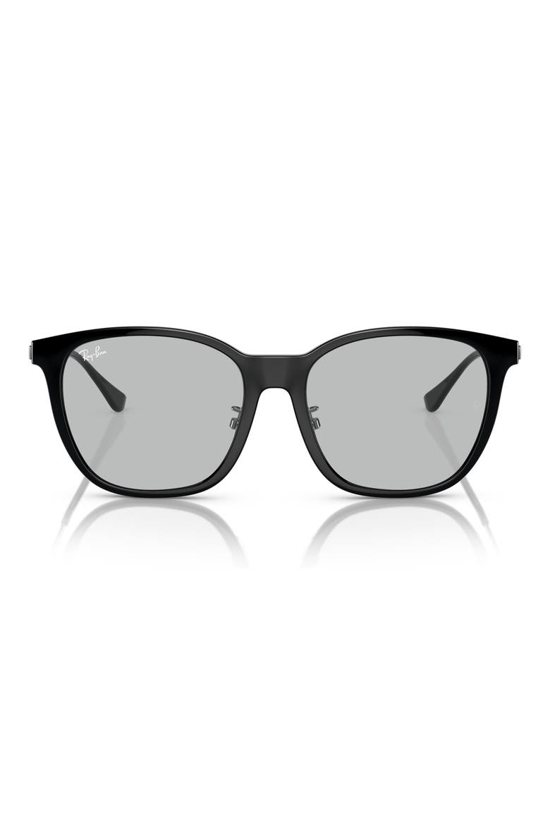 55mm Square Sunglasses, Main, color, BLACK / LIGHT GREY