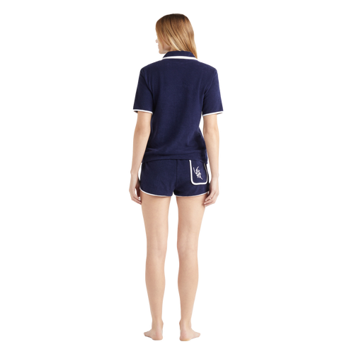 Vilebrequin Vbq Line Terry Polo In Bleu Marine