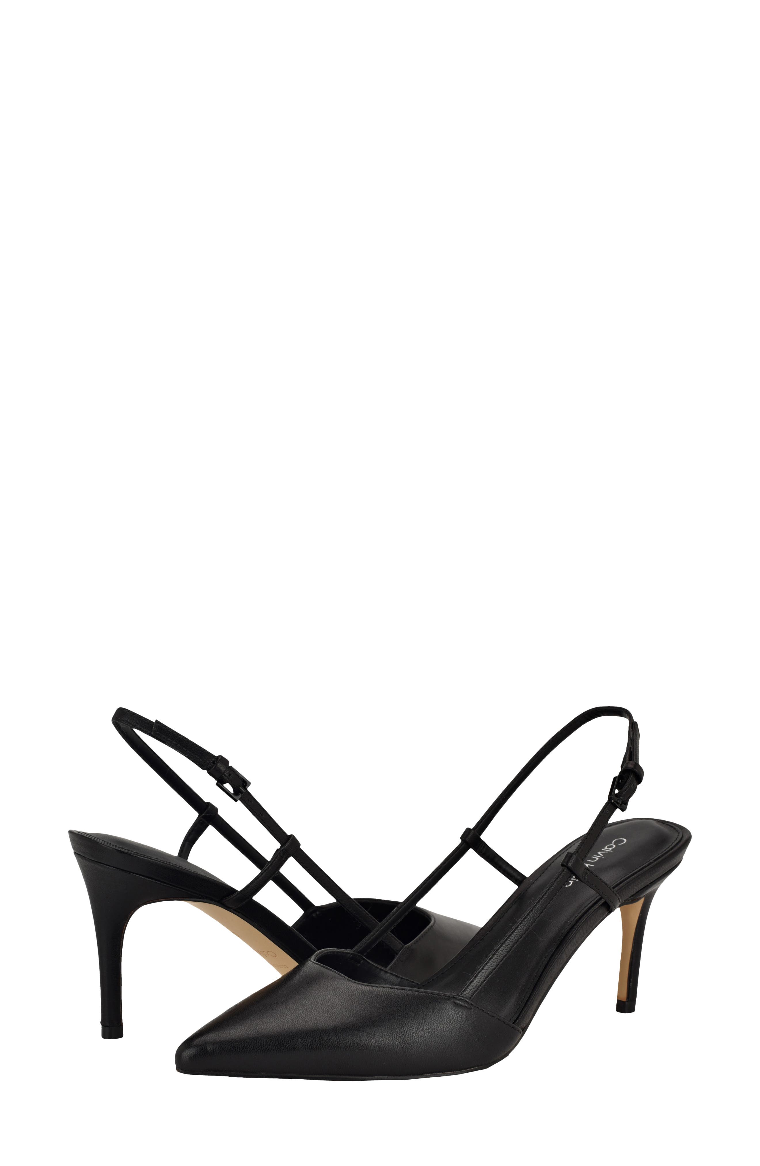 Calvin Klein Jesa Slingback Pointed Toe Pump, Alternate, color, Black
