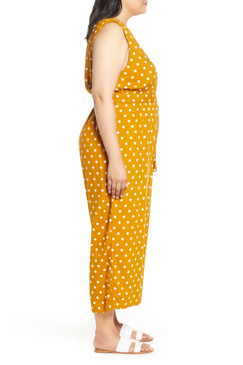 Polka Dot Jumpsuit, Alternate, color, BROWN BUCKTHORN POLKA DOT