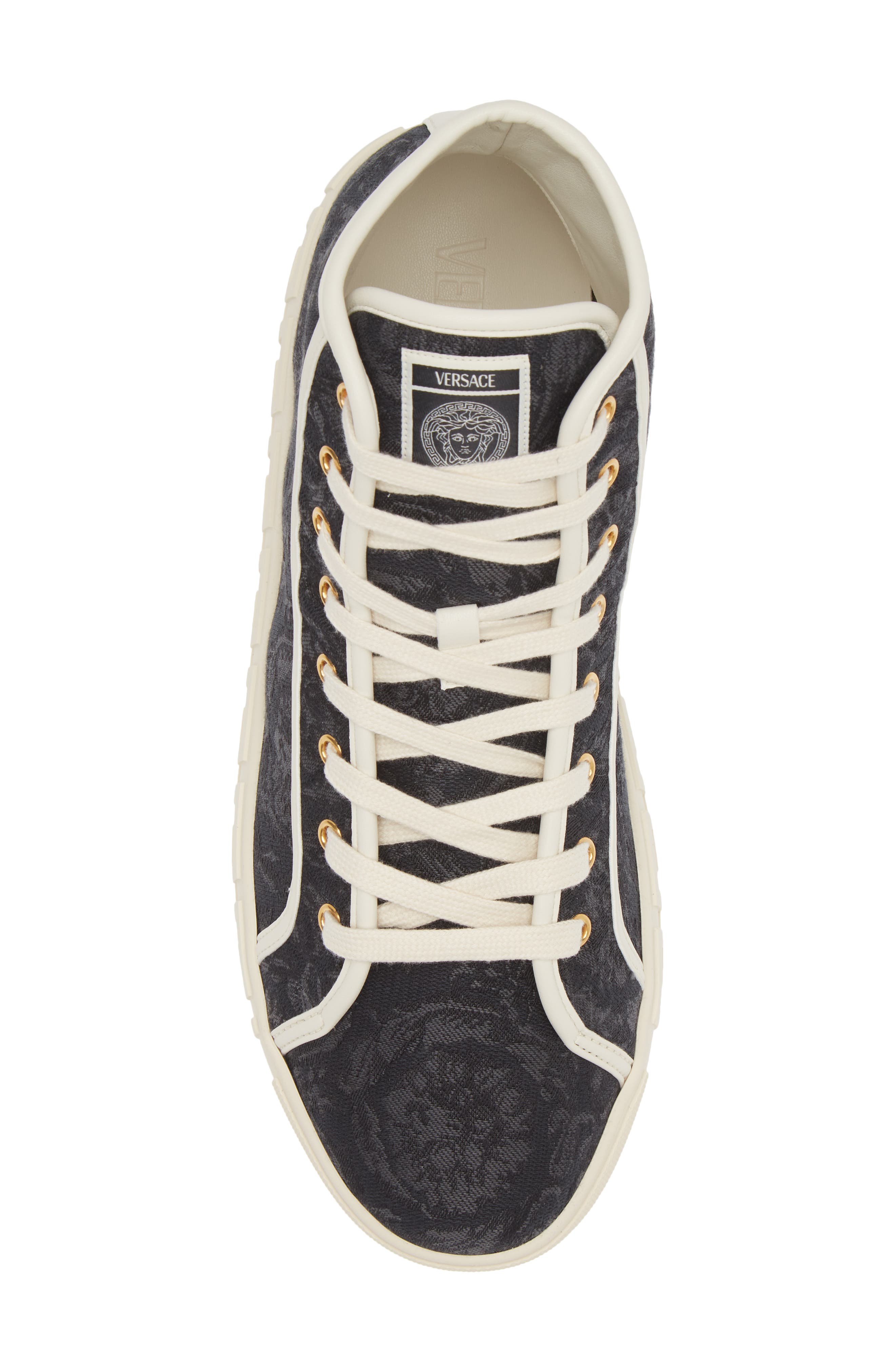 Versace Barocco Greca High Top Sneaker, Alternate, color, 