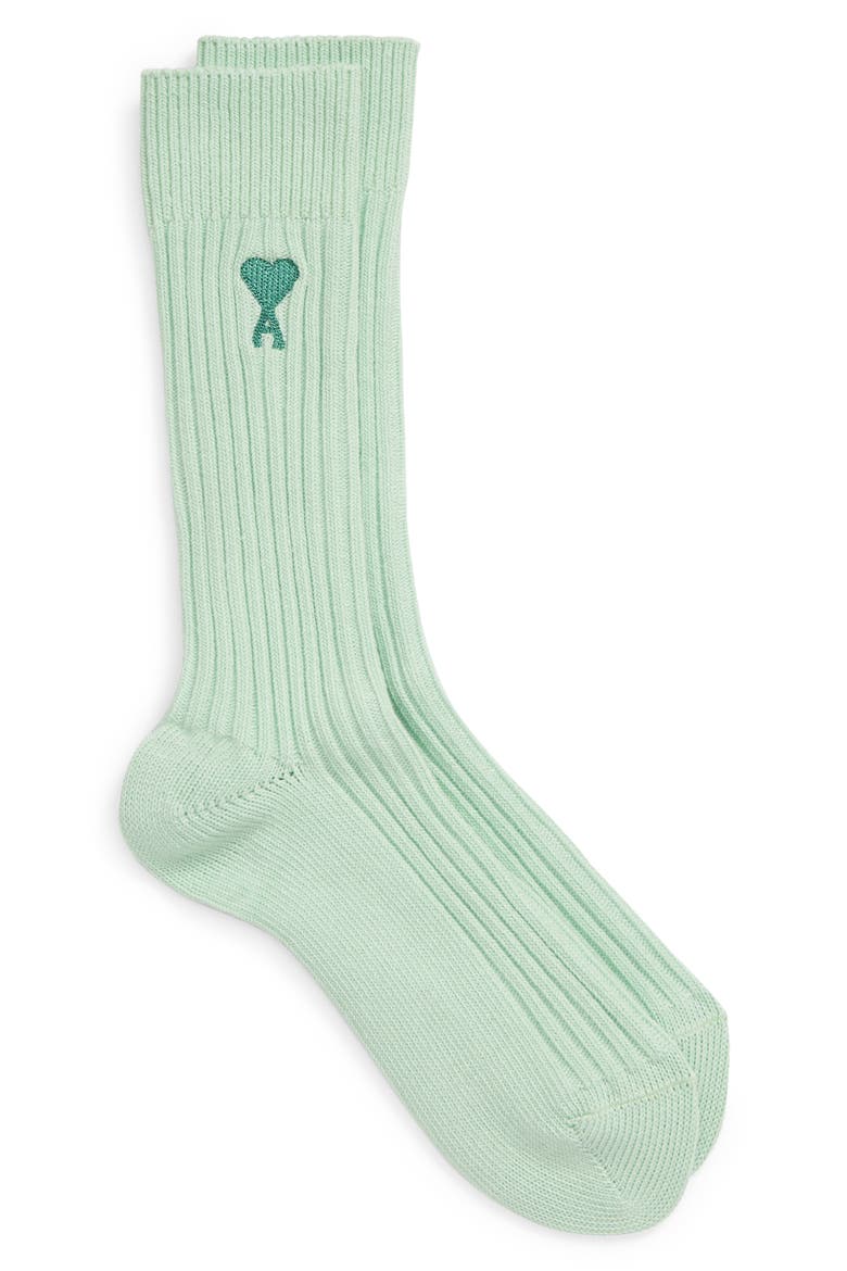 Ami de Coeur Cotton Blend Socks, Main, color, AQUA