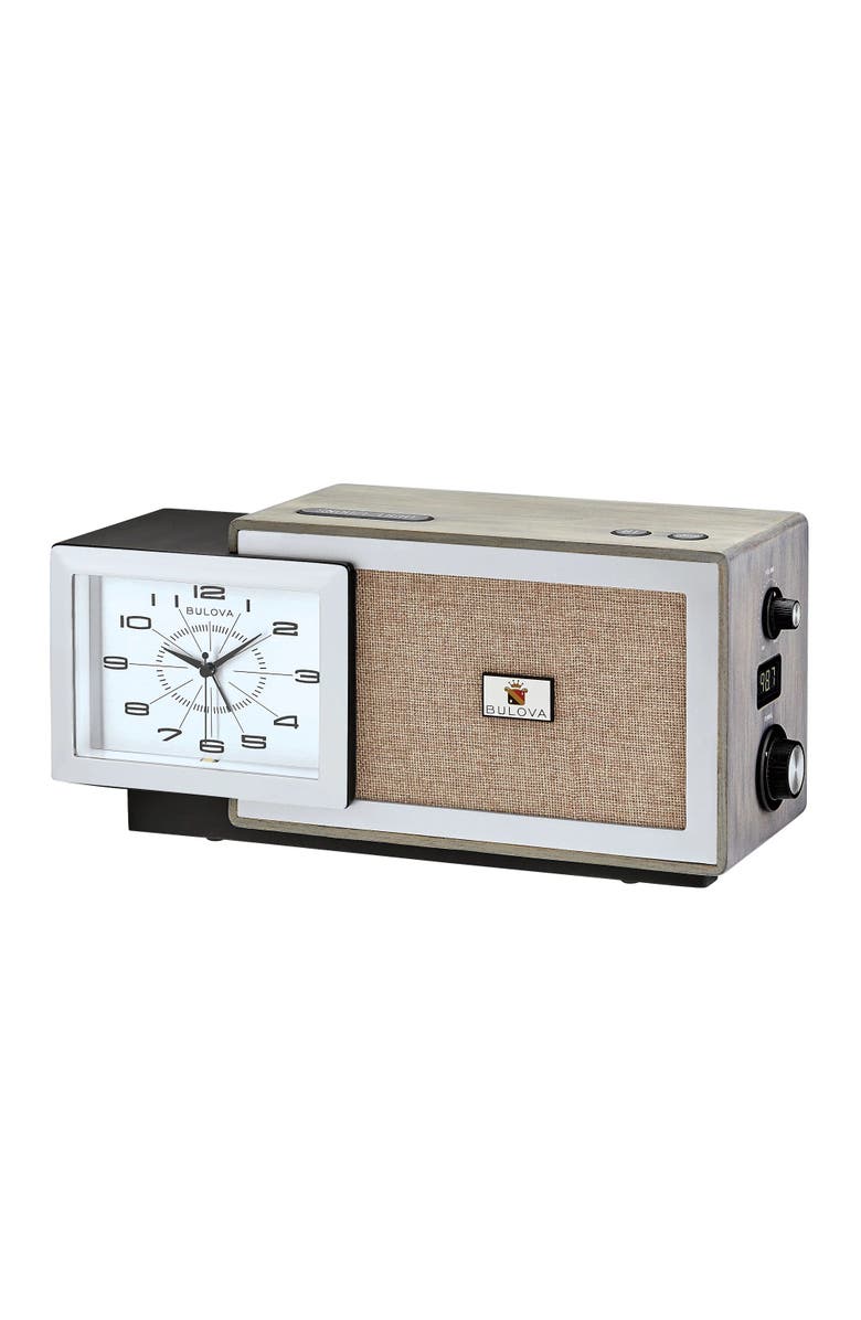Bulova Clocks Precision Tone Clock Radio, Silver Tone, Alternate, color, Silver